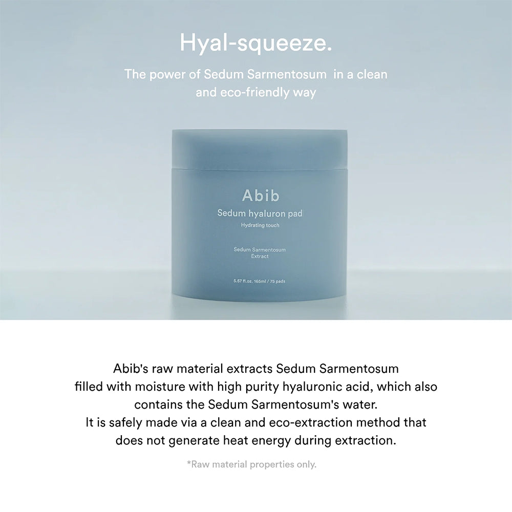 Abib Sedum Hyaluron Pad Hydrating touch Korean Skincare (75 pads)