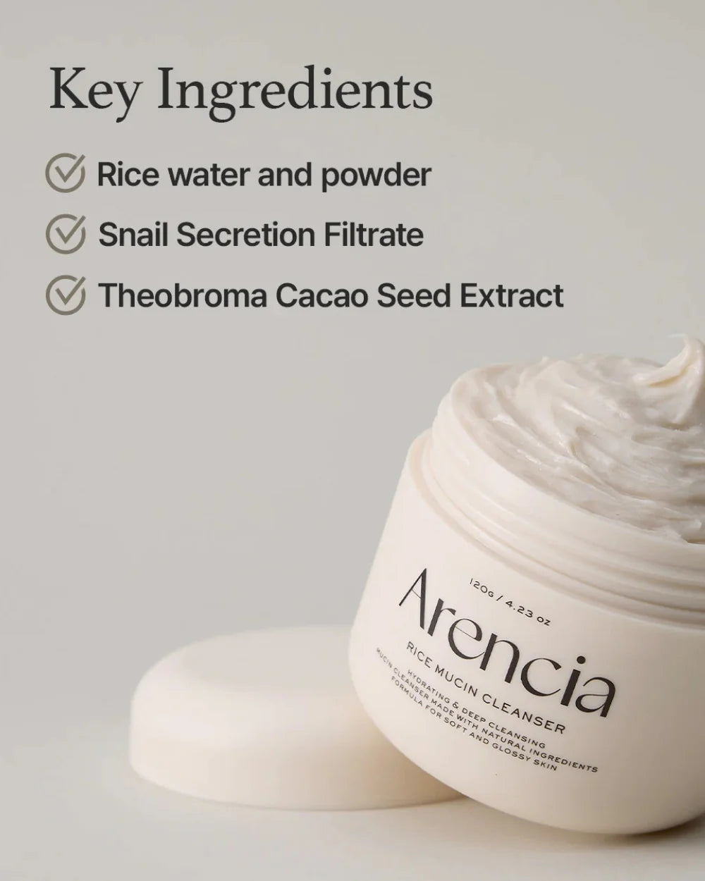 Arencia Rice Mucin Cleanser (120g)