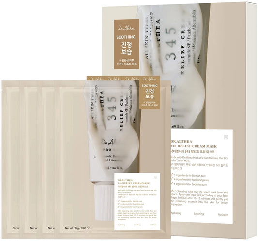 Dr. Althea 345 Relief Cream Mask 4stuks + Dr. Althea PDRN Reju 5000 Cream