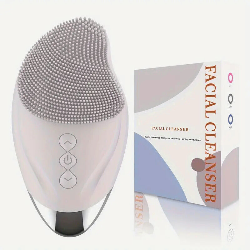 Siliconen Gezichtsreinigingsborstel I Verwarmende Massage I Diepe reiniging I kleur Wit I Facial Cleanser