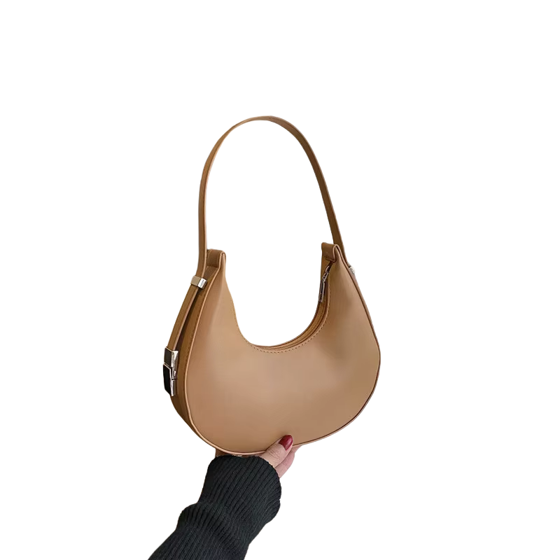 Luxury Half Moon Hobo Bag voor Dames - Yogodlns Khaki kleur