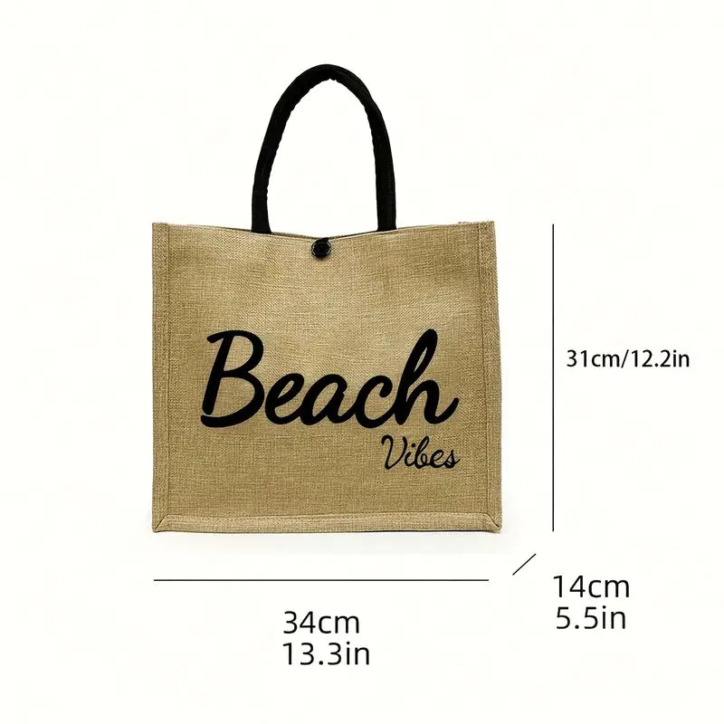 Stijlvolle Strandtas met Accessoires – Inclusief Strandhoed & Make-uptasje – Khaki