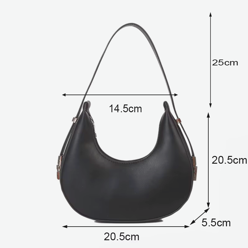 Luxury Half Moon Hobo Bag voor Dames - Yogodlns Khaki kleur