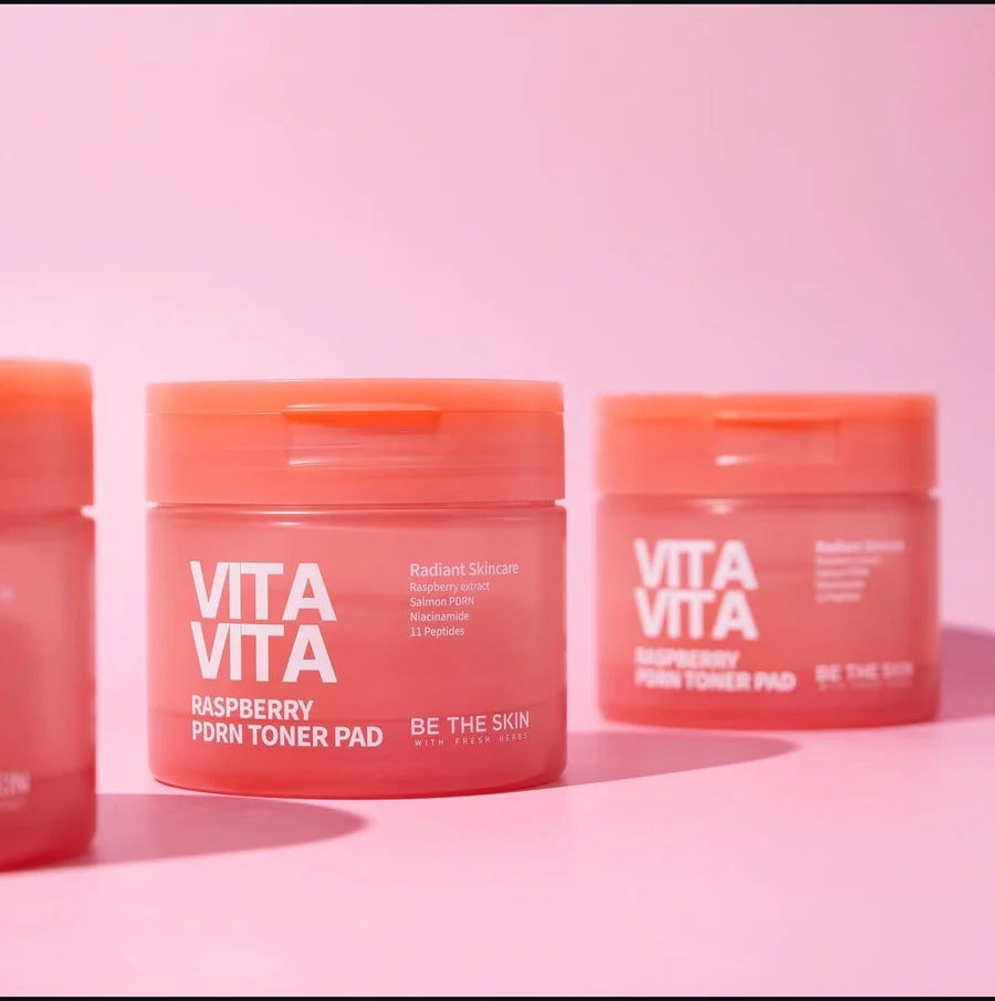 Vitavita Raspberry PDRN Toner Pads – 60 stuks (120 ml)