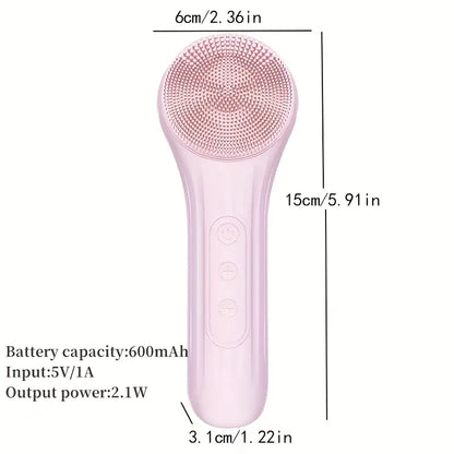 Facial Cleansing Brush + Heating massage I Elektrische Gezichtsreiniger - Siliconen borstel met trillingen voor de huid - Poriën scrubben