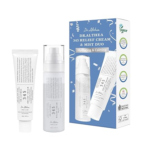 Dr.Althea 345 Relief Cream & Mist Duo | Soothing Recovery & Moisture for Sensitive Skin | Korean Vegan Skin Care Set