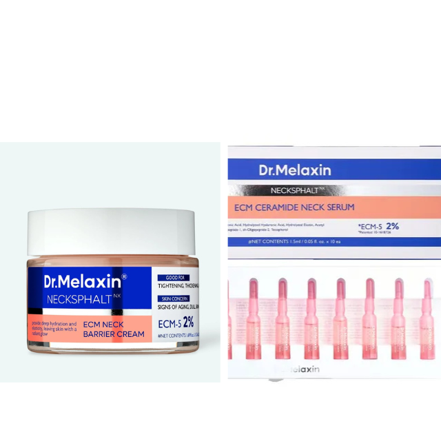Dr. Melaxin Necksphalt cream 50 ml + Dr. Melaxin Necksphalt ECM Ceramide Neck Serum 10 ml - Bundel