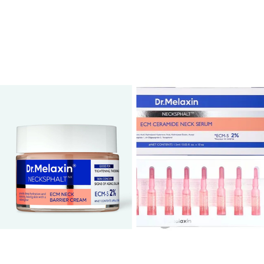 Dr. Melaxin Necksphalt cream 50 ml + Dr. Melaxin Necksphalt ECM Ceramide Neck Serum 10 ml - Bundel