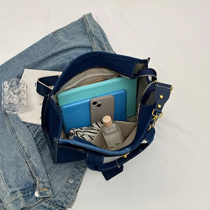 Damestas Half-Style Kleurblok (Zwart/ Blauw)