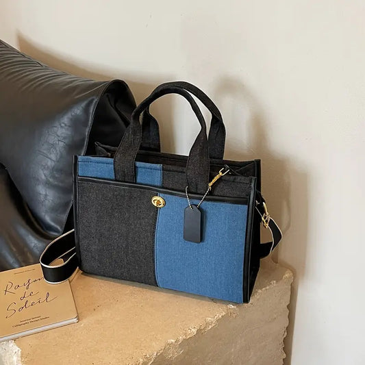 Damestas Half-Style Kleurblok (Zwart/ Blauw)