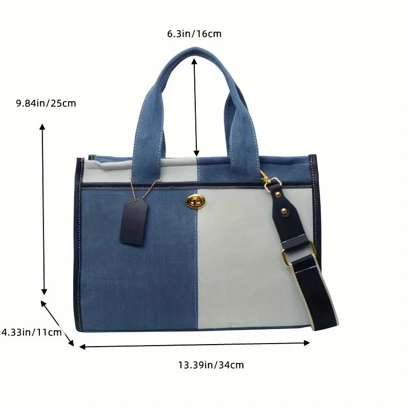 Damestas Half-Style Kleurblok (Zwart/ Blauw)