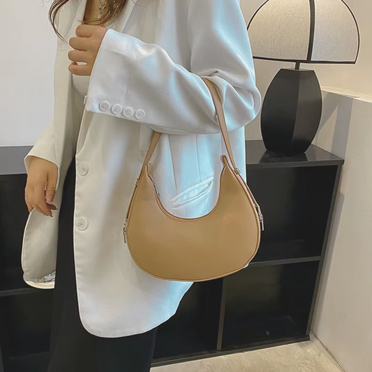 Luxury Half Moon Hobo Bag voor Dames - Yogodlns Khaki kleur