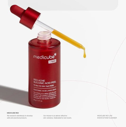 Medicube - Red Acne Succinic Acid Peel - 1 min - Acne - AHA - BHA - Serum - Reinigend - 40 g - Korean Skincare