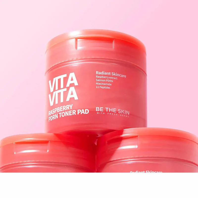 Vitavita Raspberry PDRN Toner Pads – 60 stuks (120 ml)
