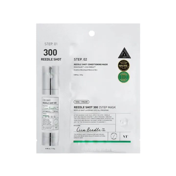 VT Cosmetics Reedle Shot 300 + Mild Reedle Shot 300 2 Step Mask – Complete Skin Boost Bundel